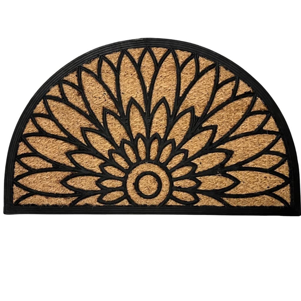 Tapete Porta Entrada Casa Capacho Fibra de Coco Flor de Lotus 45x75cm Kapazi