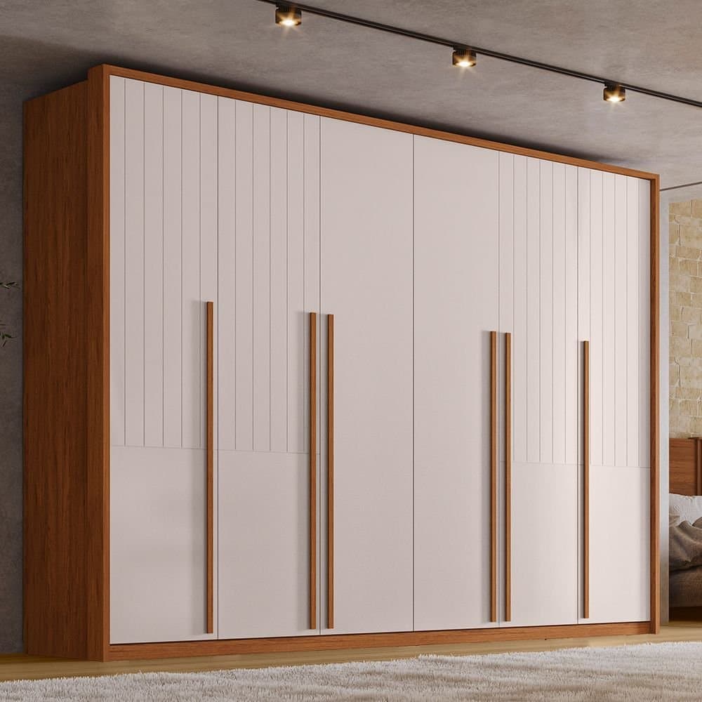 Guarda-Roupa Casal com Frisado 6 Portas 6 Gavetas Suburban Gold 100% MDF Espresso Móveis Não