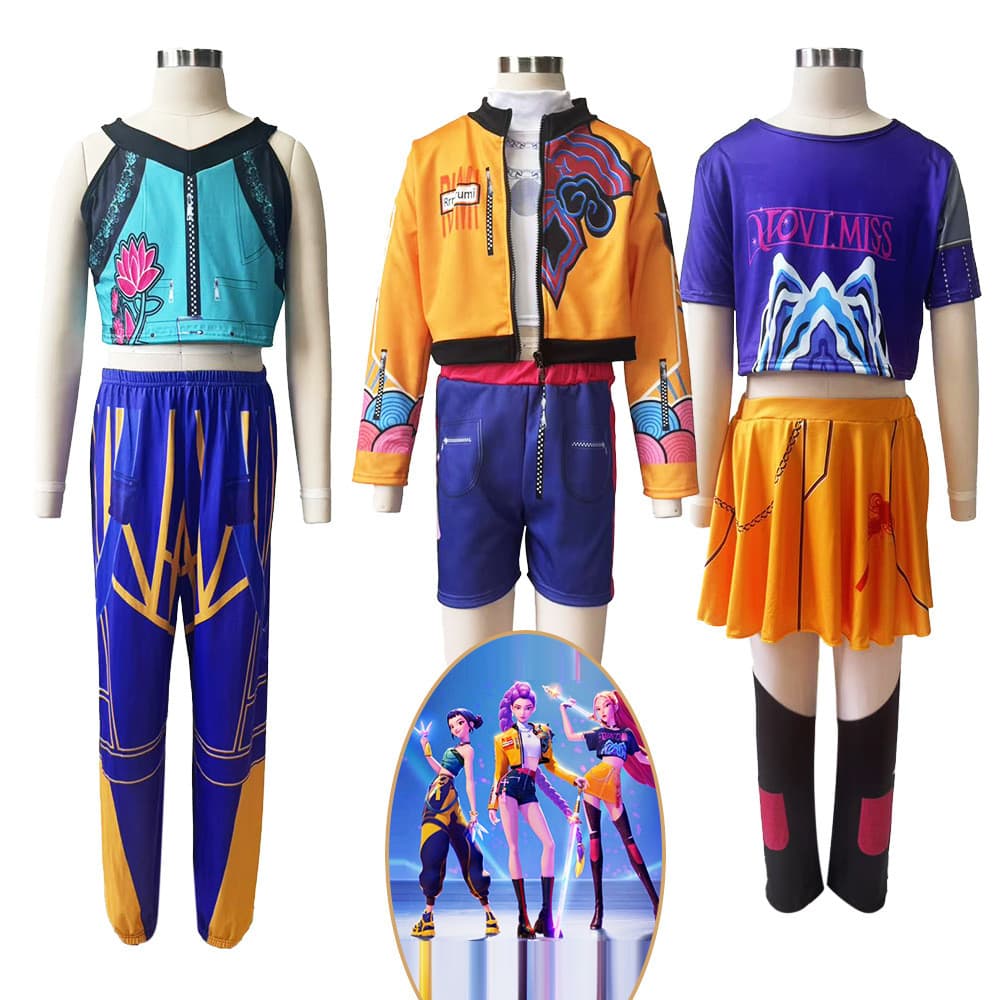 Fantasia De Caça De Bruxa Para Meninas , Combinada Com Cantor Pop , Estampa 3D , Roupas Infantis , Conjunto De Festa Tem