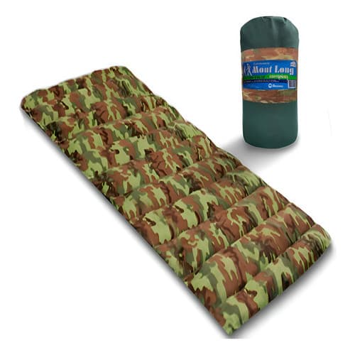 Colchonete Camping Solteiro Fácil Transporte Camuflado