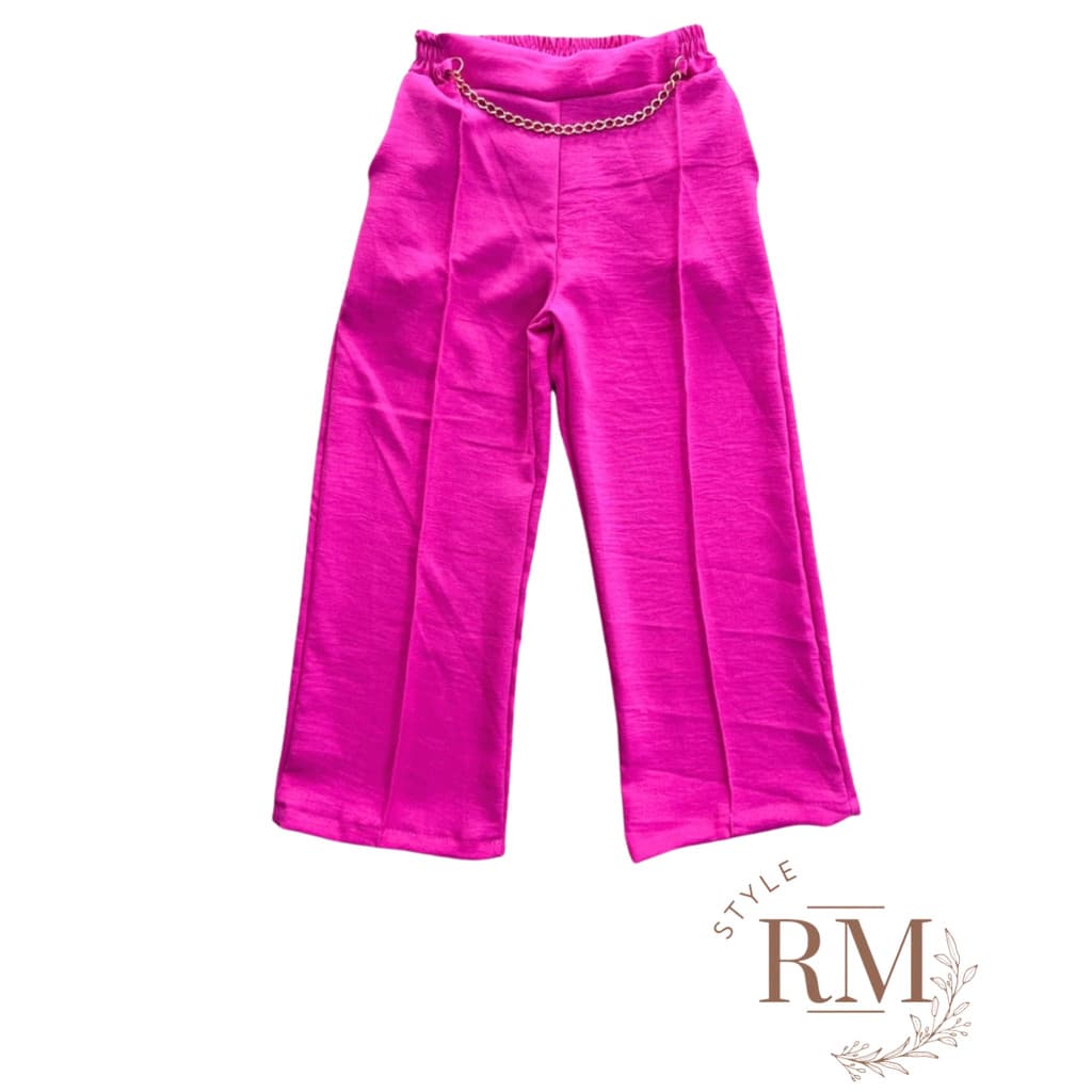 Calça Duna Pantalona Infantil e Juvenil - Tecido Duna com Corrente