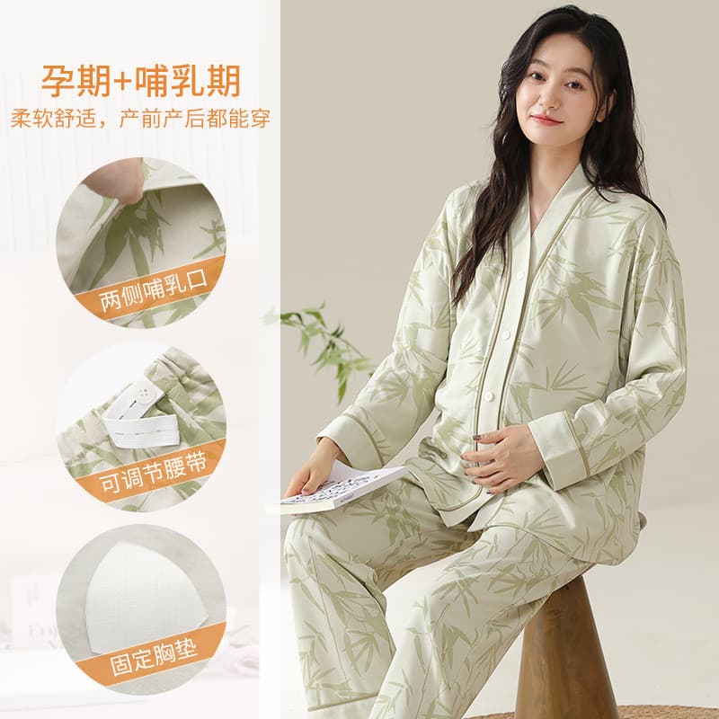 Xiyue imitação de algodão roupas de confinamento primavera outono manga comprida com almofada de peito fixa doce mulhere