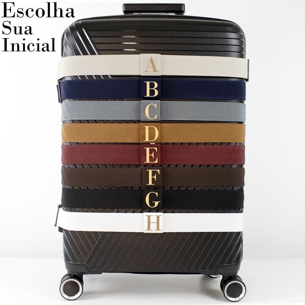 Cinta para Mala Personalizada Com A Inicial do Nome Identificadora Com Proteção Para Bagagem Extra