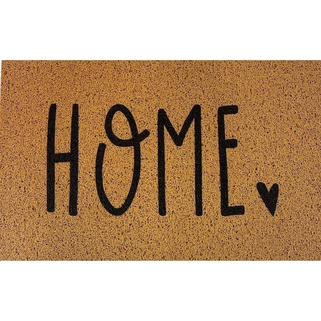 Tapete Porta Entrada Casa Capacho Vinil 40cm x 60cm Home Coração Ouro