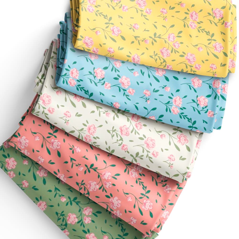 Tecido Tricoline Estampado 0,50x1,50 Buquê Encantado Costura Patchwork Pano Artesanato DIY