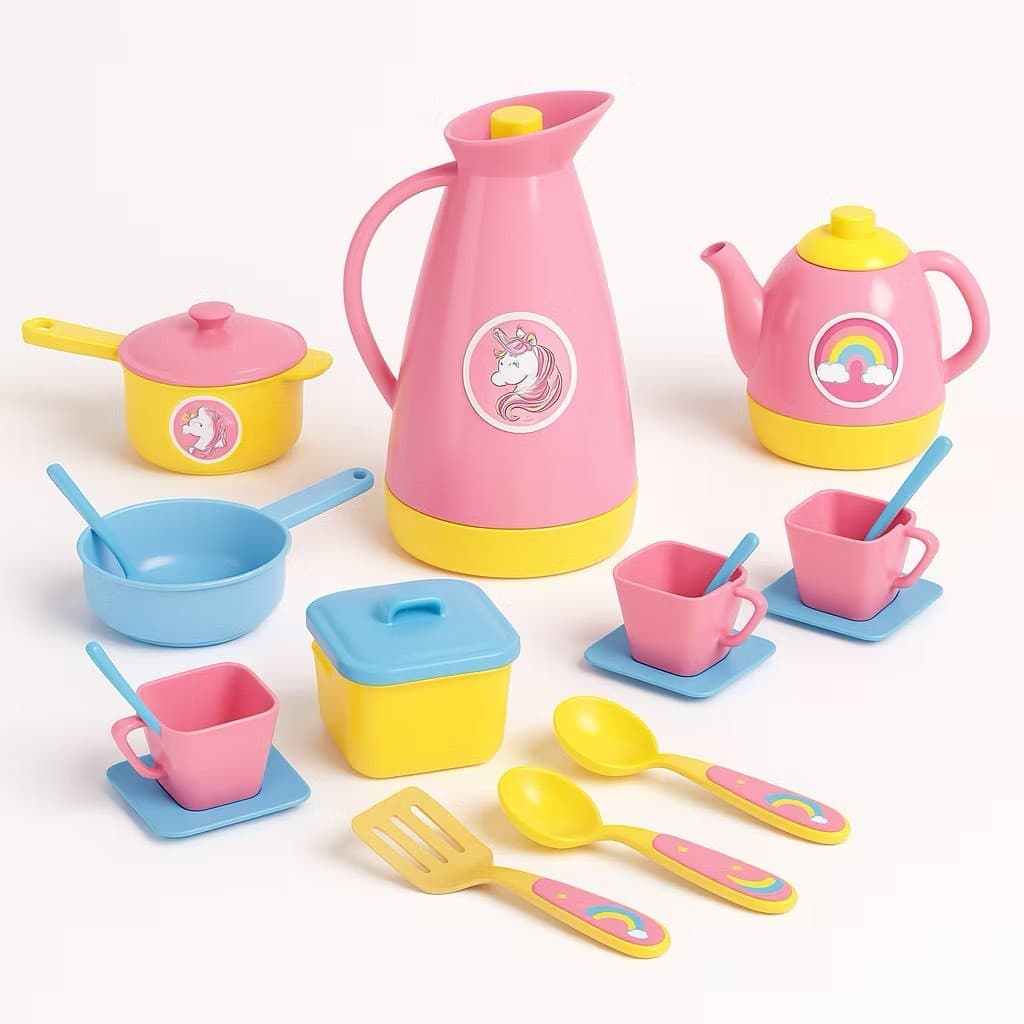 Kit Cozinha Brinquedo Infantil Unicórnio Café + Panelas - Envio Imediato - Samba Toys