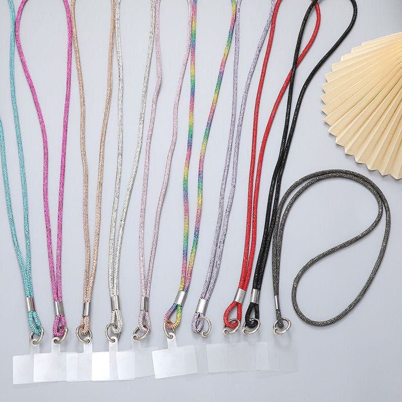 Cordão Antiperda para Celular com Strass Brilhante - Acessório Fashion para Chaveiro e Cristal