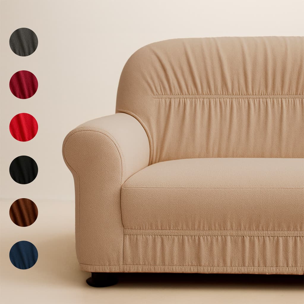 Kit Capa de Sofá Malha Elasticada 2 e 3 Lugares Ajuste Perfeito Lavável Protetora Antipoeira Confortável