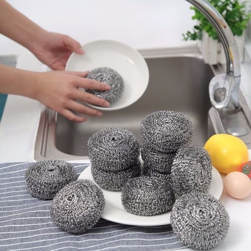 Esponja Aço Inox Limpeza Pesada Escova Palha de Aço para Panela Não Enferruja Kit