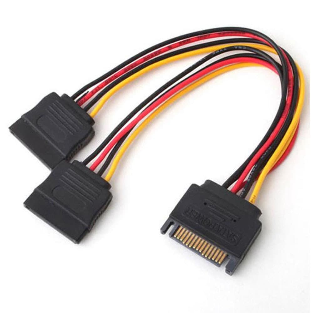 Cabo de Energia 2 Sata 15P Fêmea x 1 Sata 15P Macho GRASEP - D-CIC03