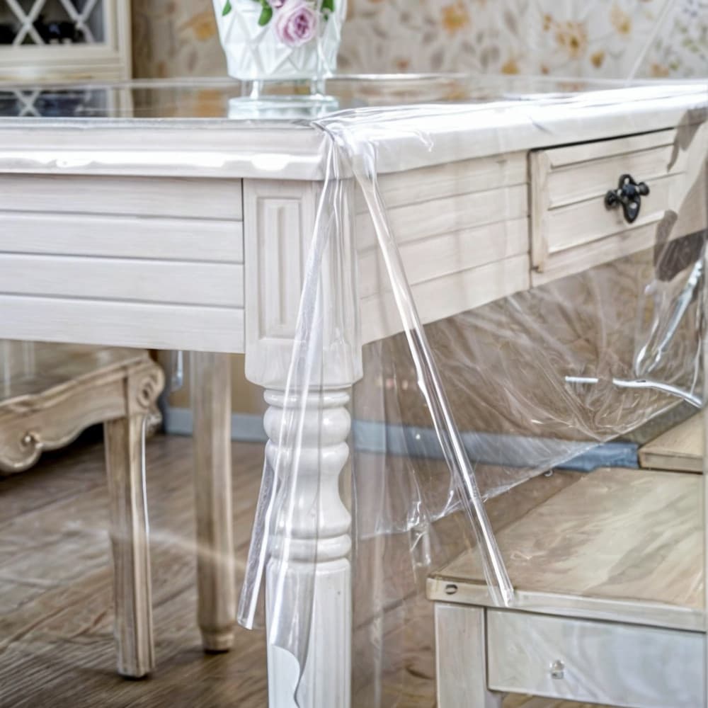 Toalhas de Mesa Transparente PVC Ultra RESISTENTE 4 6 8 Lugares Transparente Cristal Impermeável Térmica