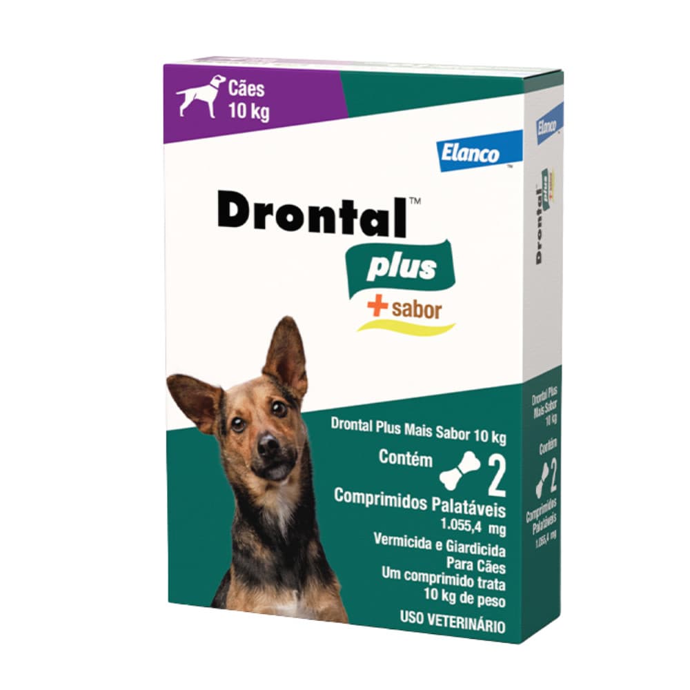 Drontal Plus Cães Até 10Kg Carne Com 2 Comprimidos - Elanco