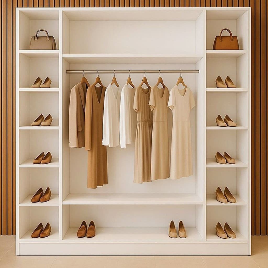 Armário Modular 12 Prateleiras em Colméia e Arara Cabideiro Ana