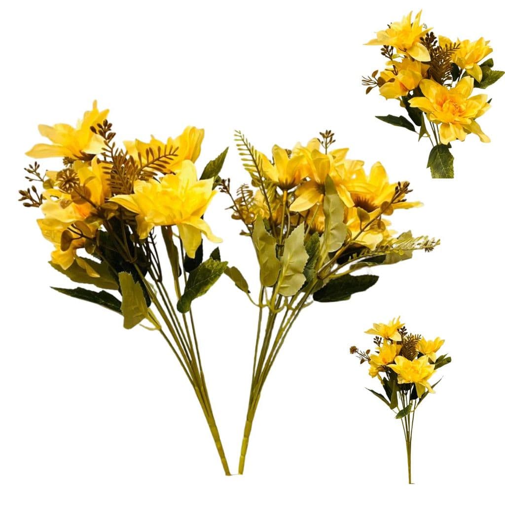 Kit 2 Buques De Dália Flor Artificial *7 hastes*