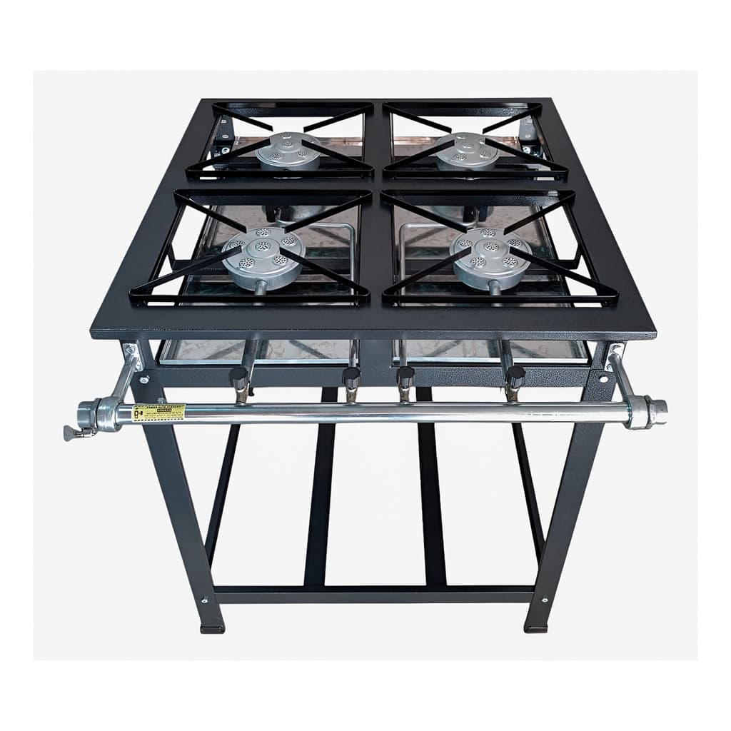 Fogão Industrial 4 Bocas Alta Pressão - Perfeito para Casa e Cozinhas Profissionais- Perfil 5 Caulim