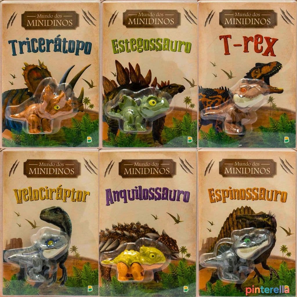 Brinquedo Dinossauro Livro Mundo dos Mini Dinos