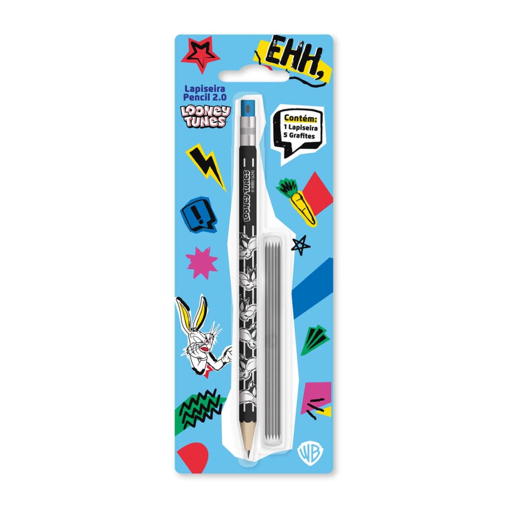 Lapiseira Pencil 2.0 Looney Tunes - Blister c/ 1 Lapiseira + 5 Grafites Leo&Leo Leonora - 10217