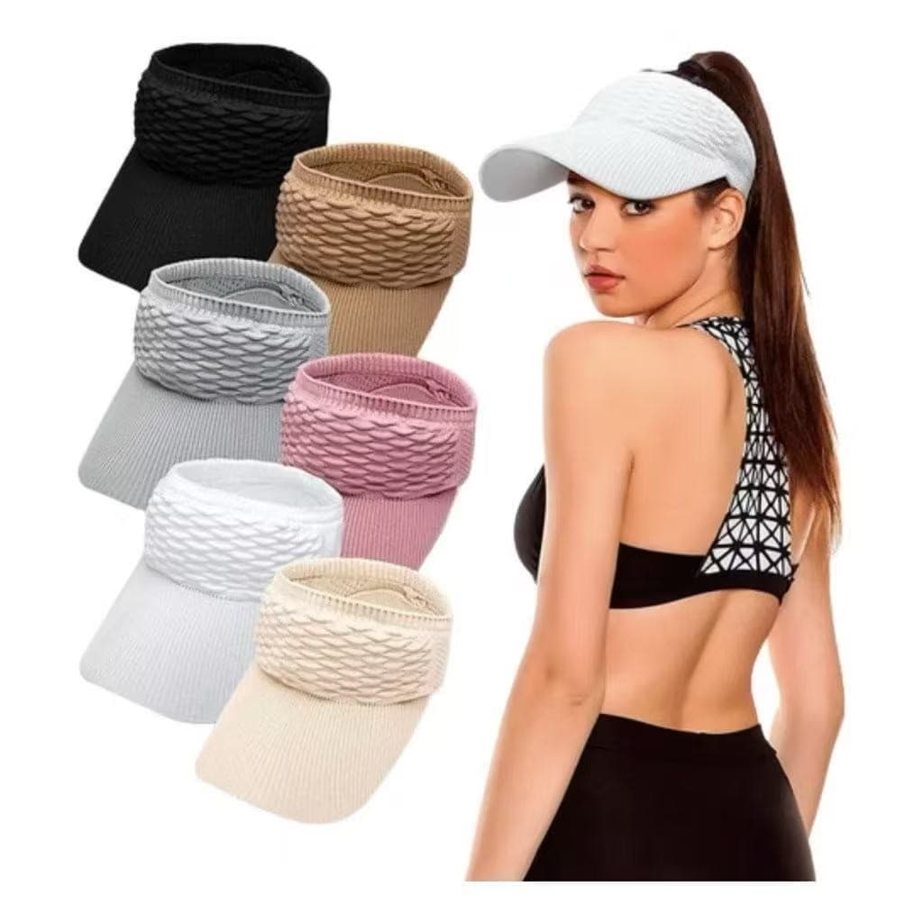 Kit 1/2 Chapéu/Boné Viseira Sport franzida de tecido com elástico adulto chapéu de proteção solar, versão coreana