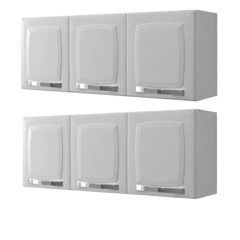 Kit 2 Armários Aéreos Itatiaia Cozinha Metal Branco Espaçoso Resistente Moderno