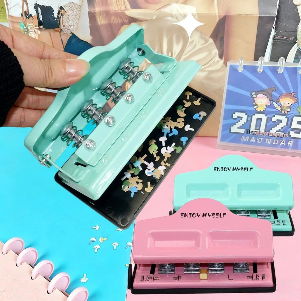 4 Buraco Criativo Cogumelo Hole Perfurador Disco Anel Artesanato Escritóri Ferramenta Cortador De Papel para A3/A4/A5