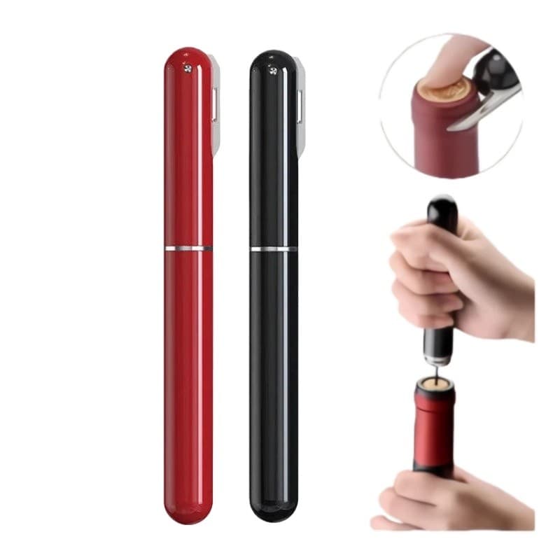 Abridor de Vinho e garrafa Pneumático inox, Preto, Bomba de Ar com Agulha