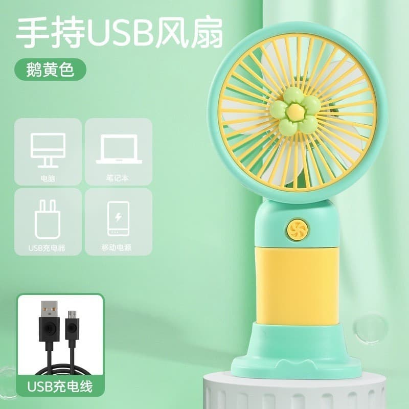 Mini ventilador portátil recarregável USB charging student cartoon handheld fan