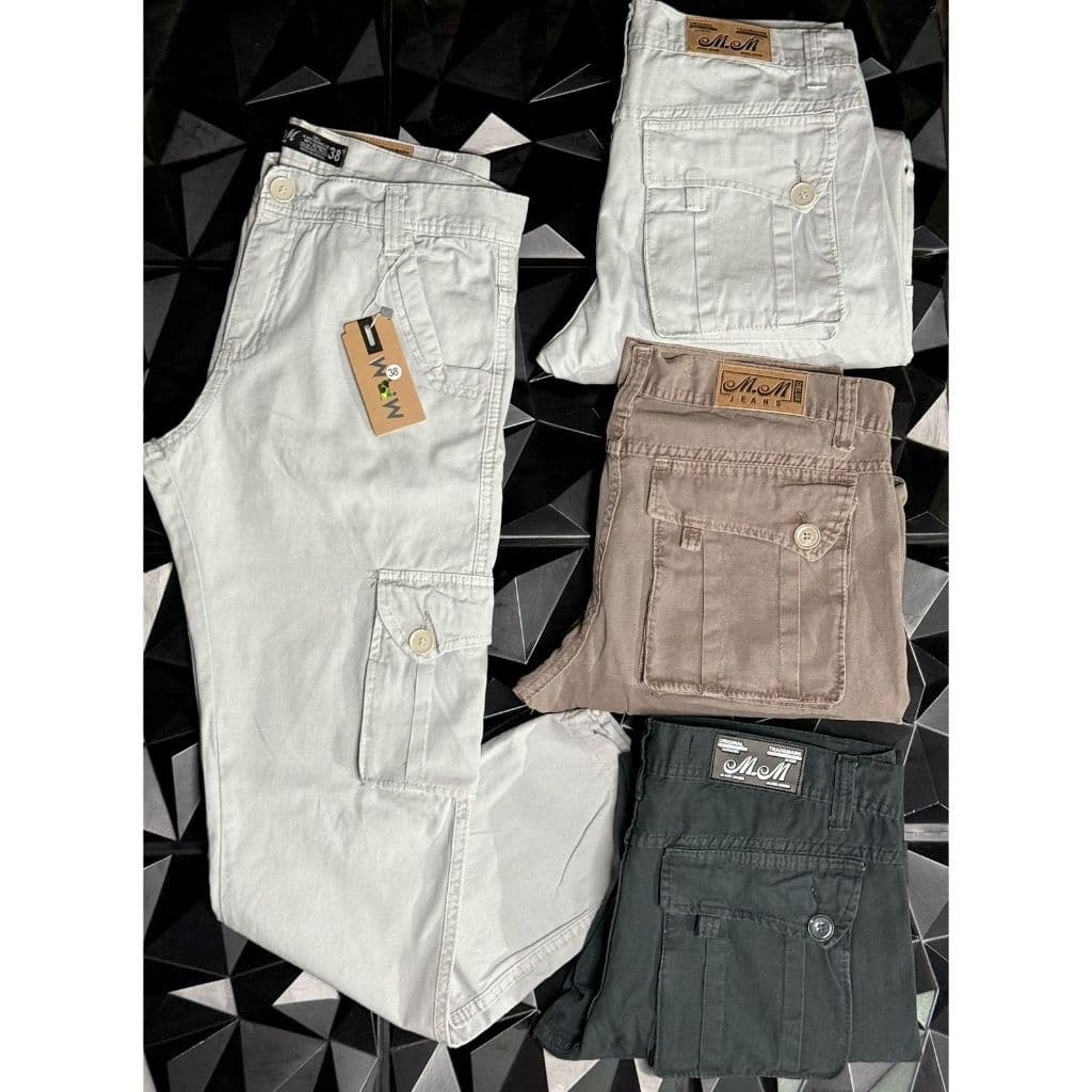CALÇA CARGO ESTILO CASUAL AMERICANO ORIGINAL MASCULINO SARJA PREMIUM