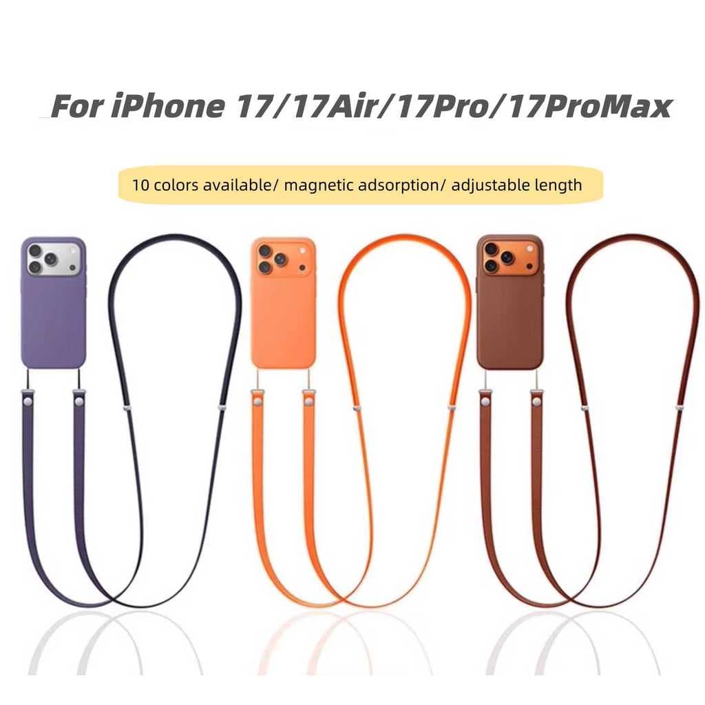 Magnético Adequado Para iPhone 17 17Pro17promax Caso De Telefone Diagonal Cruz Tecido Corda 17ar Pescoço Cinta Fita Pend