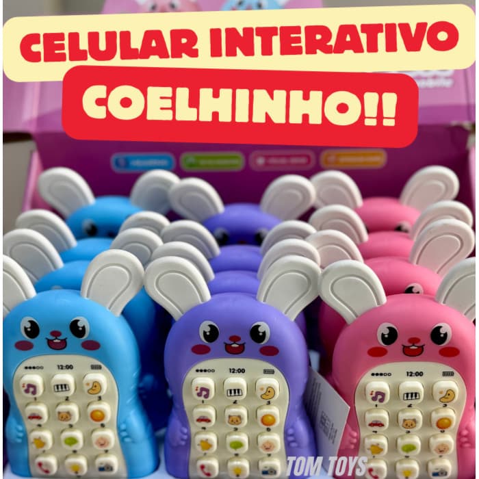 Celular  Telefone Interativo Capivara ou Coelho coelhinho Infantil com Sons e Músicas Educativas