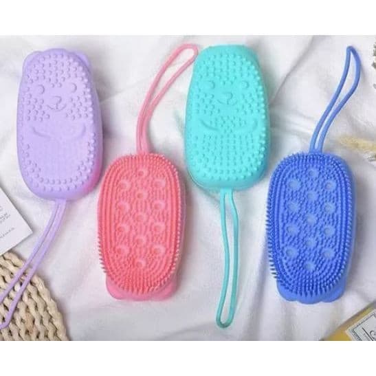 KIT 1/2/3 ESPONJA BUCHA DE BANHO C/ PORTA SABONETE DE SILICONE - LIMPA ESFOLIA E  MASSAGEIA  SUA PELE (COR ALEATÓRIA)