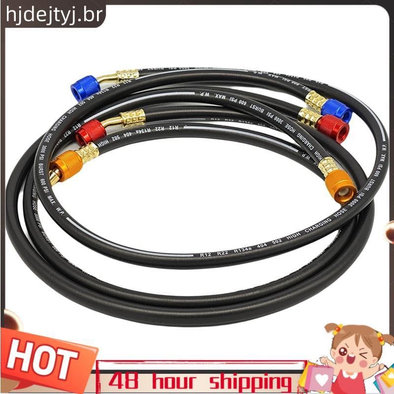 1.8M 3 Conjuntos De Tubo De Refrigerante Anti-Explosão Preto Peças Kit Mangueira Para R12 , R22 , R134A , 404,502 , HVAC
