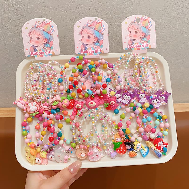 Z.W 48 Pulseiras(12 conjuntos) Para Criança Infantil Frutas Doces Coloridos