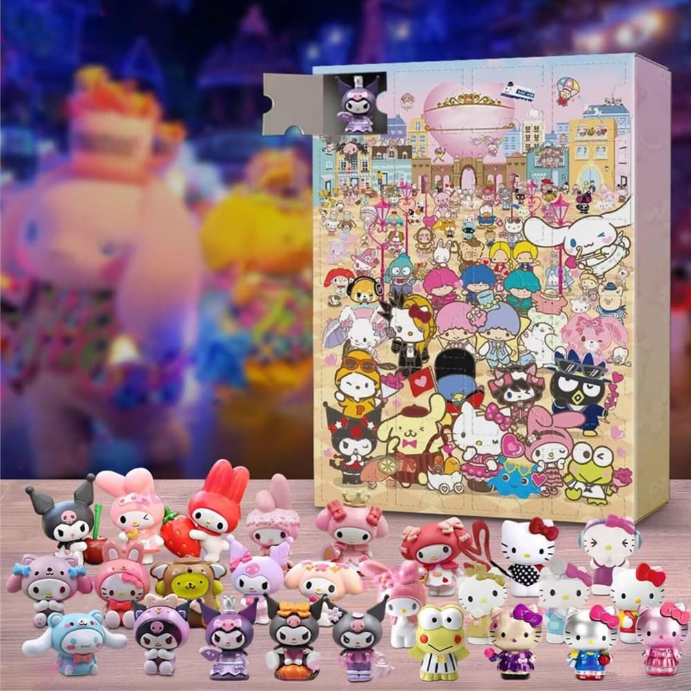 Calendário Do Advento Feriado Da Hello Kitty E Amigos-24 Itens Exclusivos-Brinquedos Sazonais Para Crianças , De Ornamen