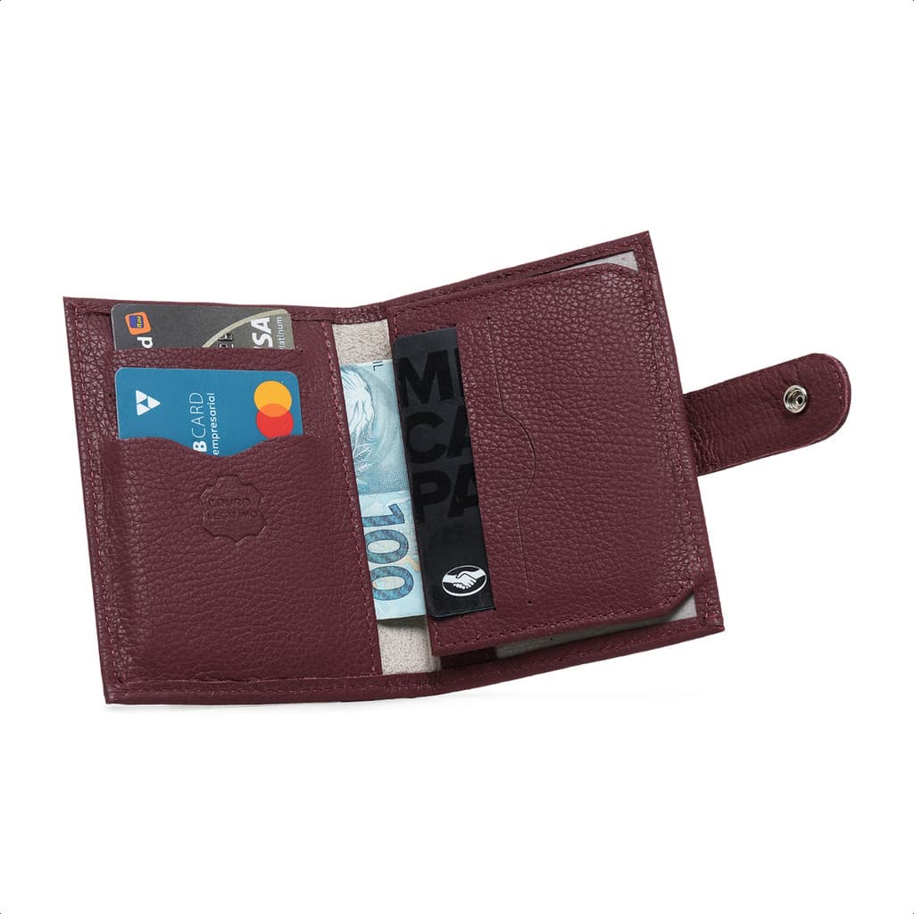 Porta cartão feminina Em Couro Legitimo tradicional comporta Documentos CNH RG Cartões Elegante .