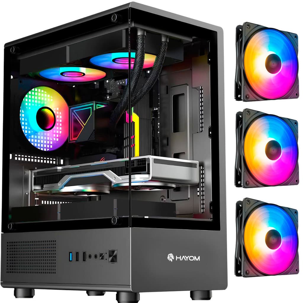 Gabinete Gamer GB1789 3 Fans RGB Lat. Front. Vidro Micro-ATX