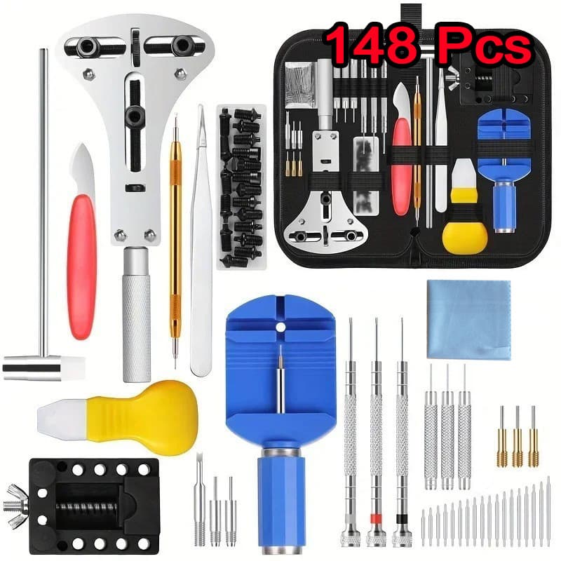 Kit148 Peças De Ferramentas Relojoeiro Conserto De Relógio Manutenção Estojo De Ferramentas Kit De Conserto Para Relógio