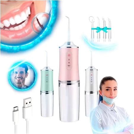 Irrigador Dental Oral Portátil Recarregável USB 220ml Promoção Limpeza Bocal Jato Forte