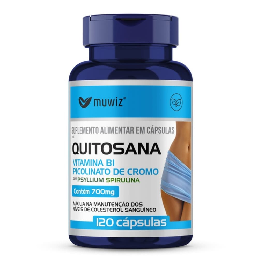 SUPLEMENTO ALIMENTAR QUITOSANA SPIRULINA PSYLIUM 600MG 120 CAPSULAS