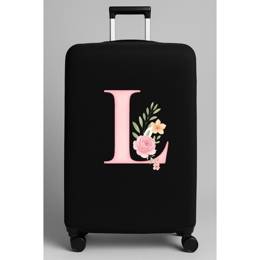 Capa Protetora de Mala para Viagem Personalizada Com A Inicial Nome Tecido Preto Premium Resistente