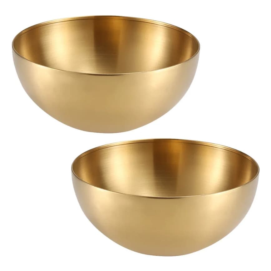 Tigela Bowl de Aço Inoxidável Dourada Diversos tamanhos