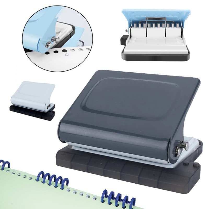 Perfurador De Papel Portátil Sem Esforço 10 Furos P/ Pastas Alta Qualidade