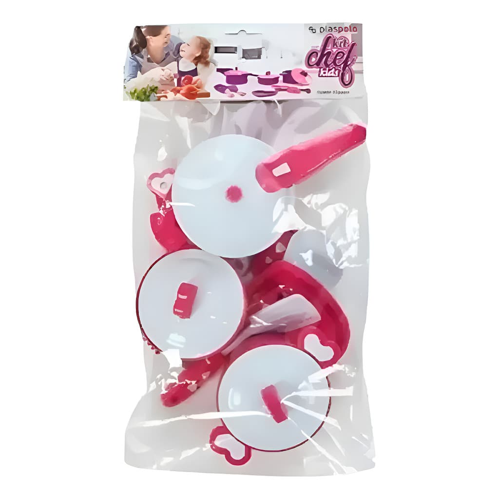 Kit Chefe Kids Panelinhas 13 Pças Rosa E Branco