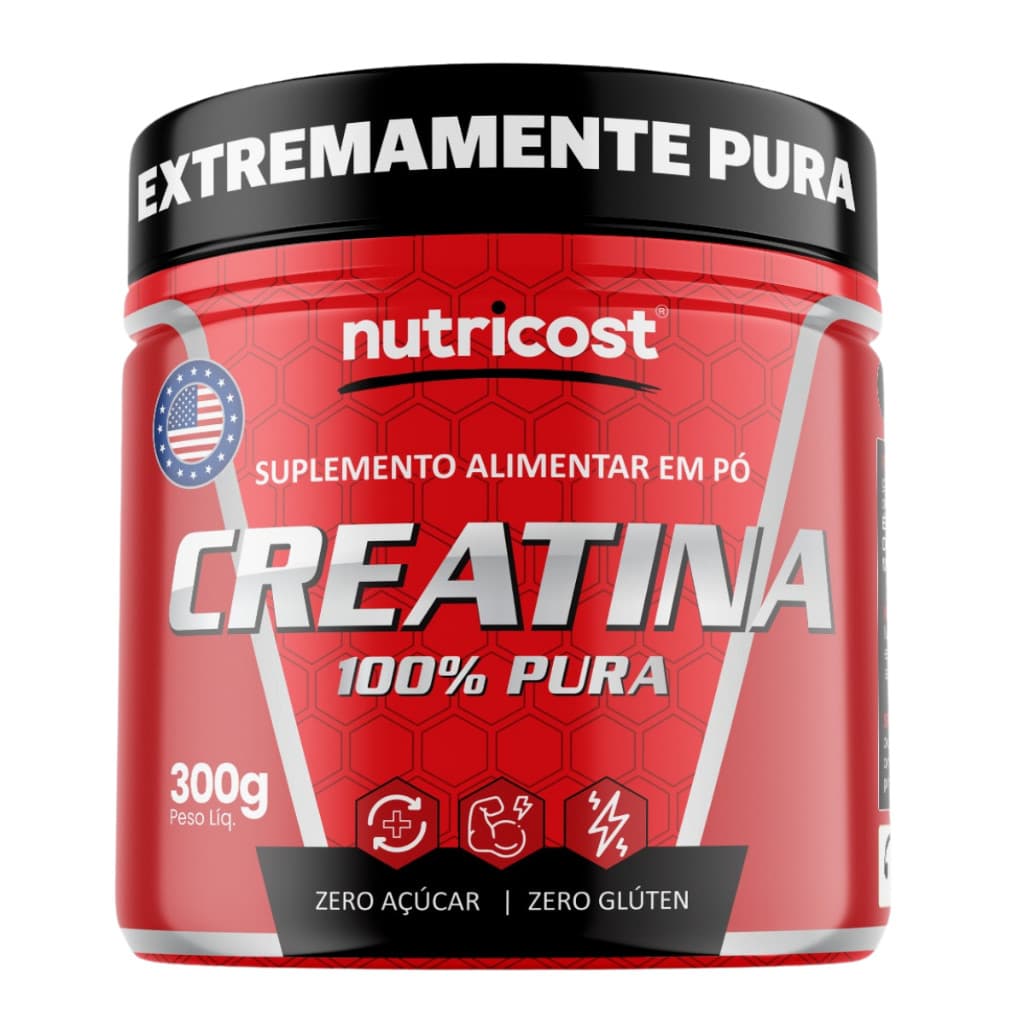 1 Creatina Pura da Nutricost 300g - Melhor preço da Shopee (pt-vermelho)