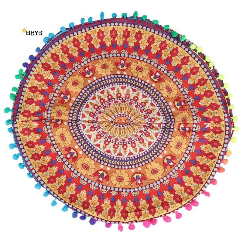 Mandala Indiana Piso Redondo Boêmio Almofadas Capa 13