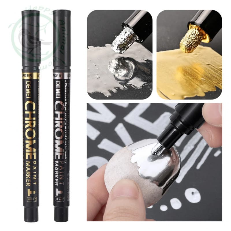 1/2 Pçs Caneta Marcador Espelho Cromado DIY Reflexivo 2mm De Tinta Líquida Ouro Prata Estilo Do Carro Madeira Plástico P