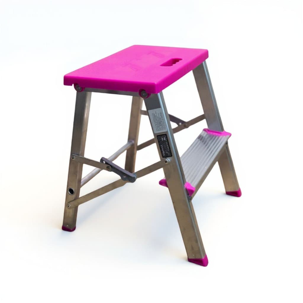 Escada 2 degraus banqueta Pequena Dobravel Domestica Cozinha Apartamento ROSA-CHICLETE