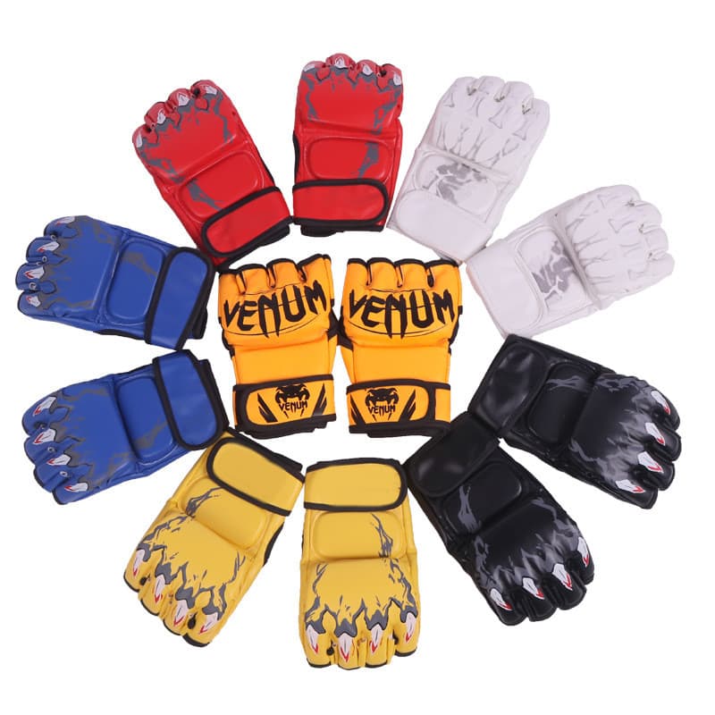 Caixa luvas de boxe meio dedo adulto Sanda treinamento MMA luta UFC Muay Thai luta sacos de areia das mulheres dos homen