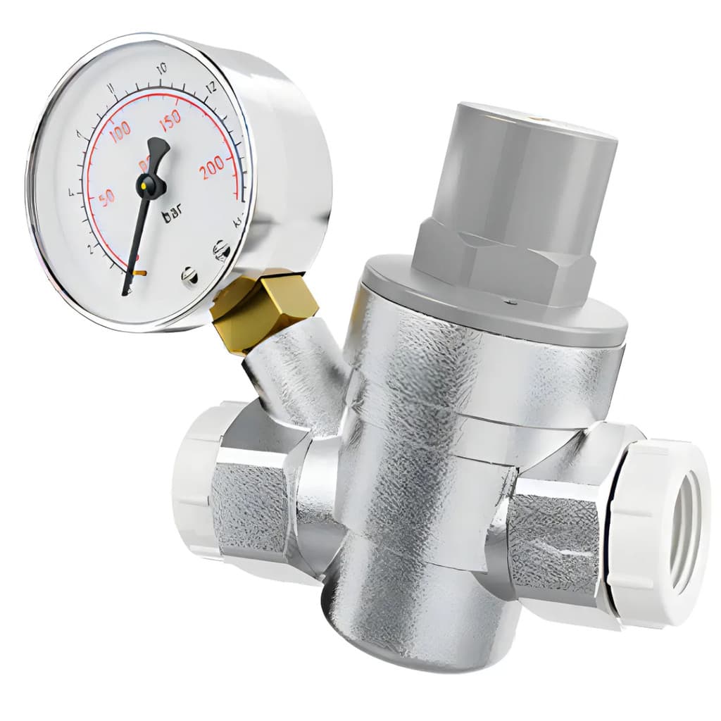 Válvula Redutora Pressão C/ Manômetro 1/2 E 3/4 Blukit