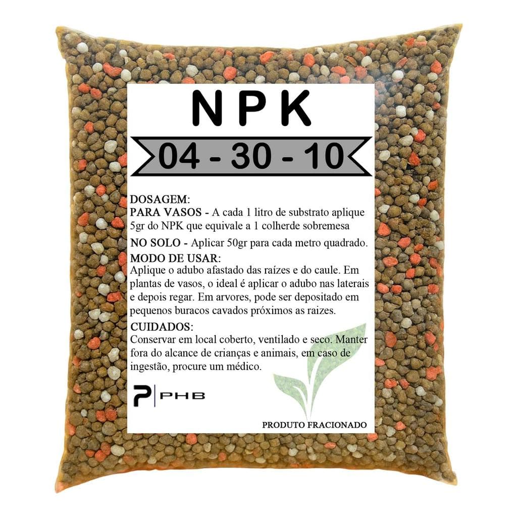 1Kg Adubo NPK 04-30-10 + Micronutrientes Completo para Floração, Enraizamento e Frutificação
