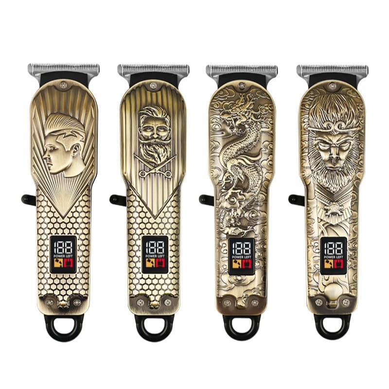 Máquina De Cortar Cabelo E Barba Com Display Sem Fio Recarregável